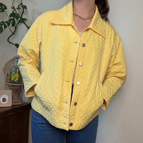 Chadwick’s vintage butter yellow quilted style jacket - fits like a small - Picture 1 of 4